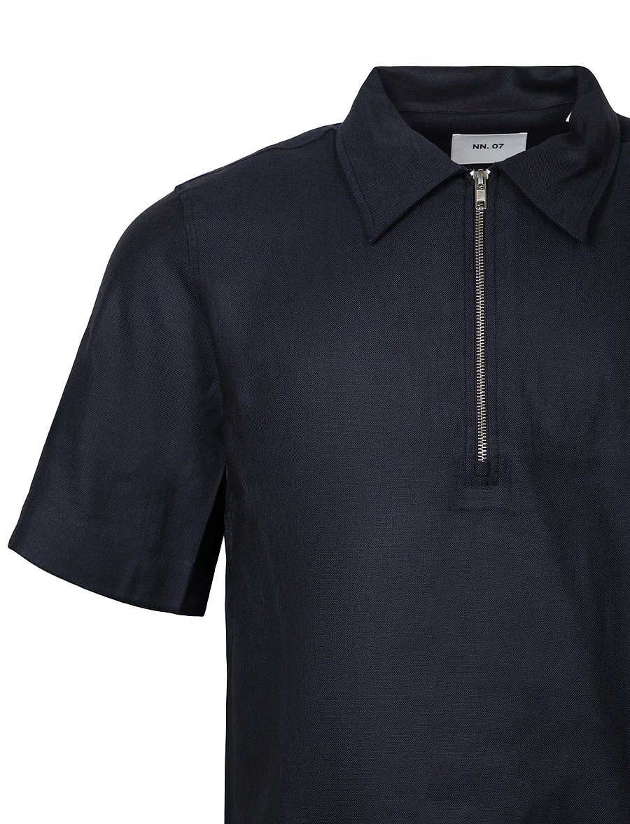 NN.07 - Bruno 1808 Half Zip Polo - blue - 2
