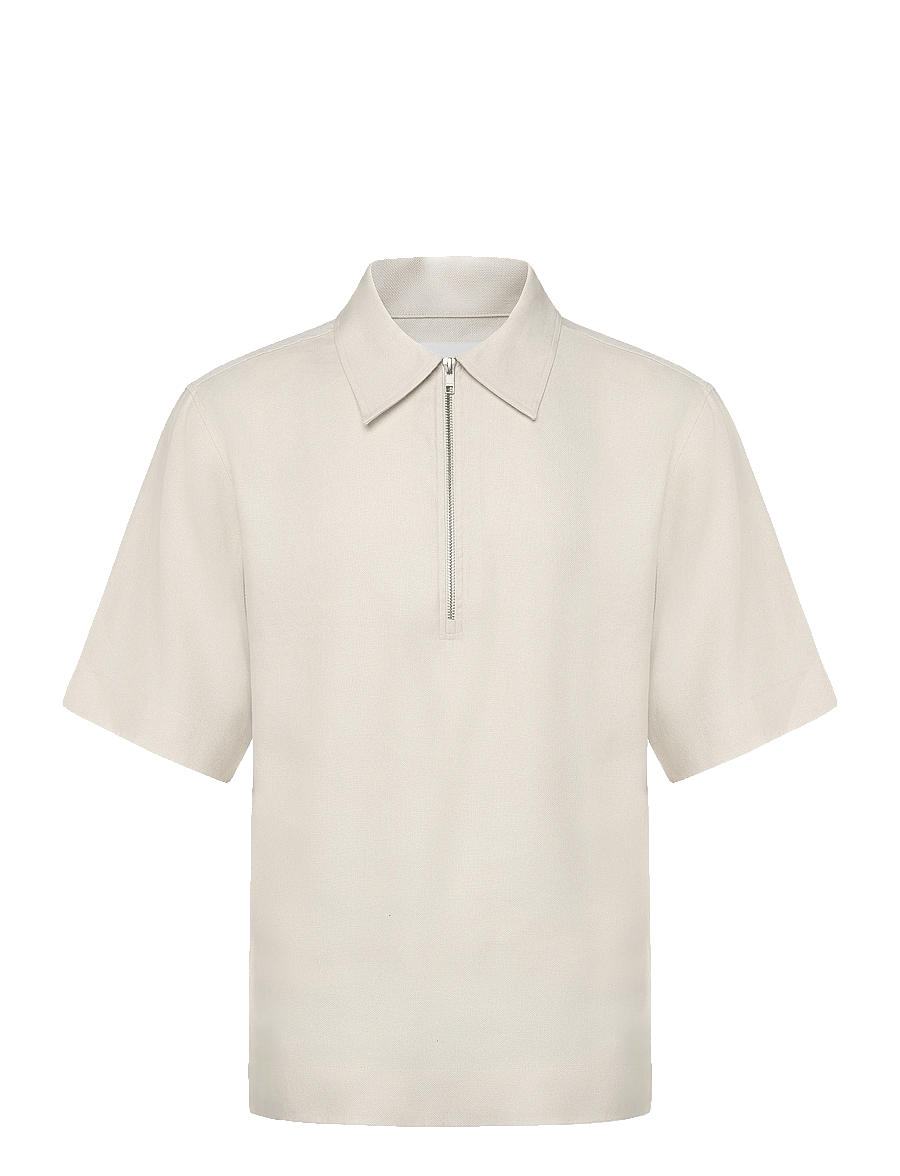 NN.07 - Bruno 1808 Half Zip Polo - kurzärmelig - cream - 0