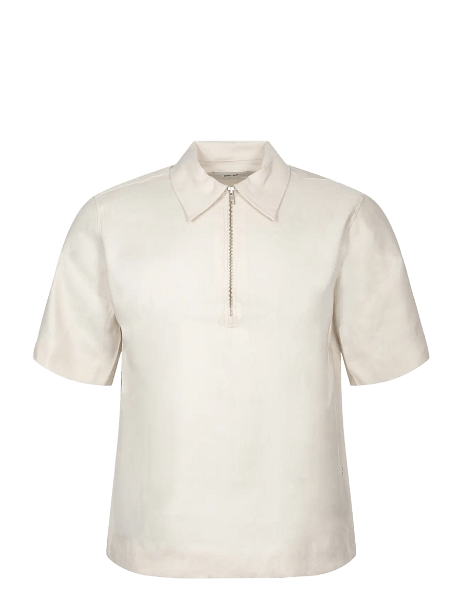 NN.07 - Bruno 1808 Half Zip Polo - kortärmade pikéer - cream - 0