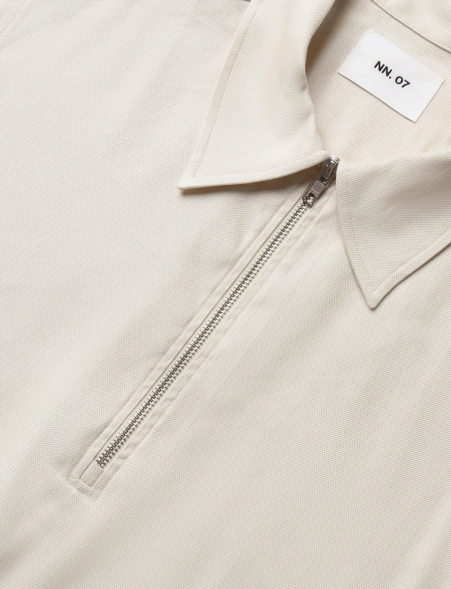 NN.07 - Bruno 1808 Half Zip Polo - kurzärmelig - cream - 2