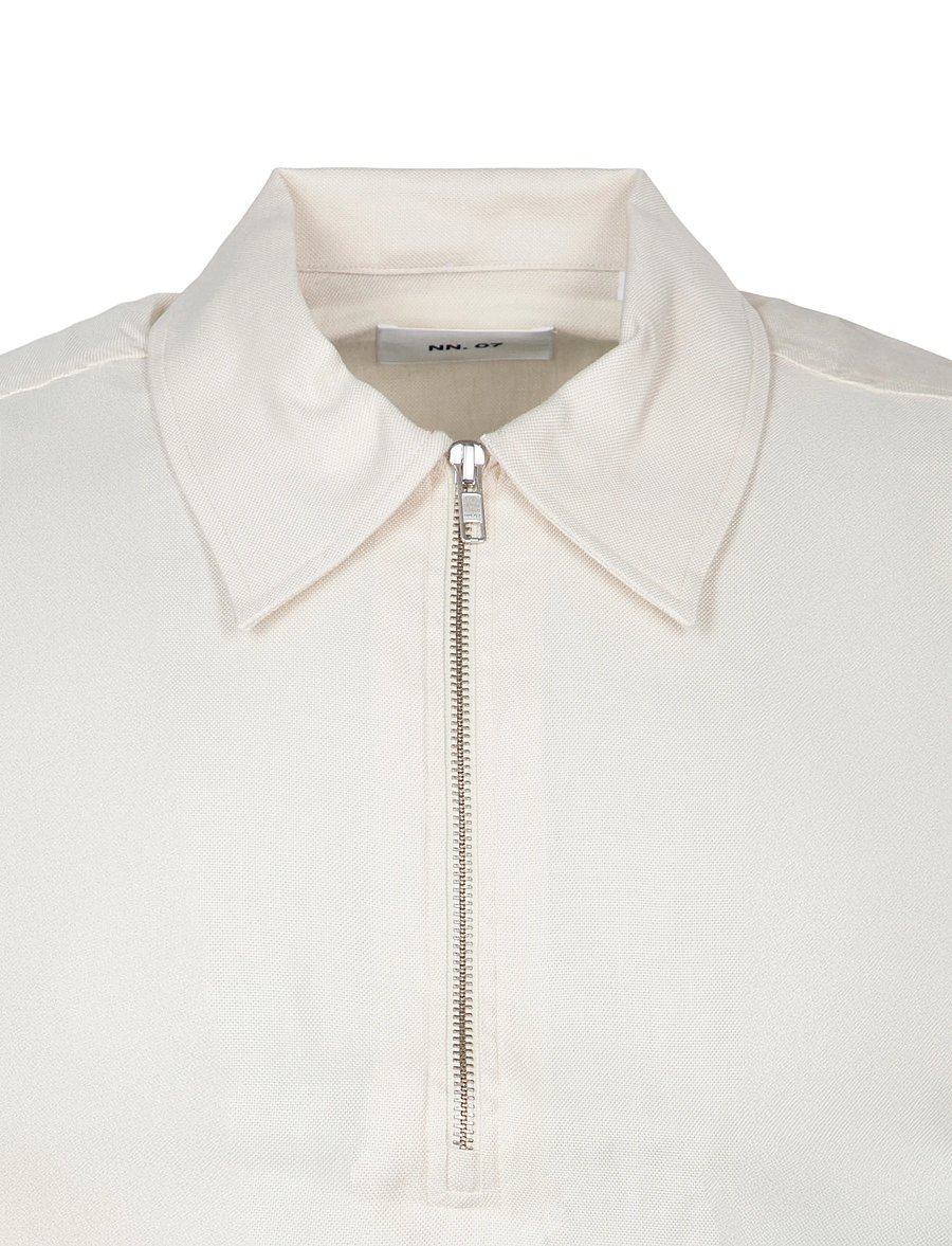 NN.07 - Bruno 1808 Half Zip Polo - kortärmade pikéer - cream - 2