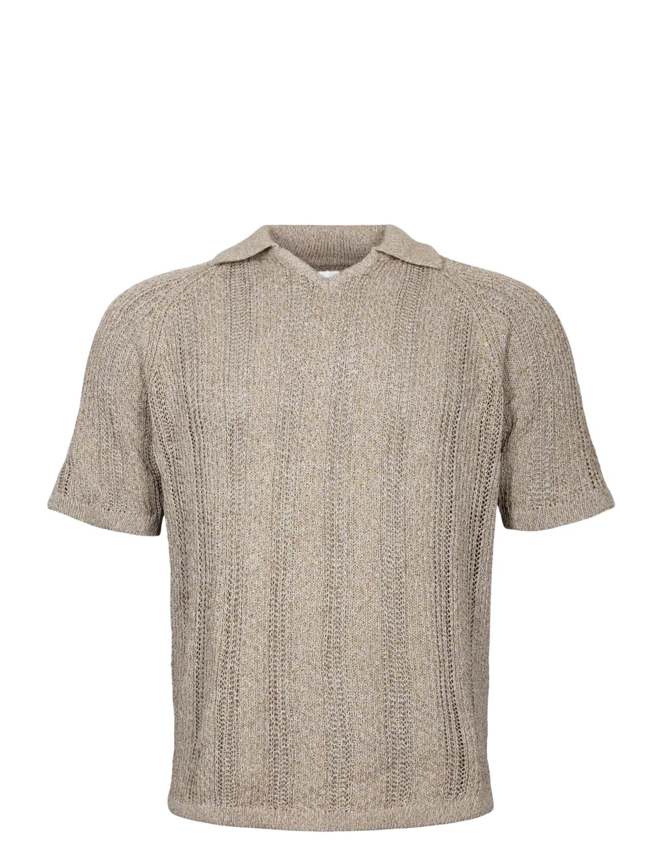 NN.07 Gustav 60016 Polo, M, Knitwear, Beige - Short Sleeve Knitted Polos, Männerswear