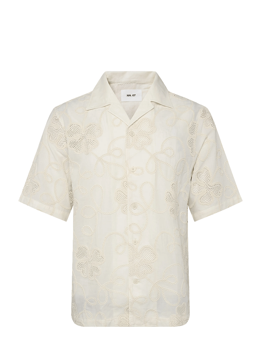NN.07 - Ben 50049 Shirt - mustriga särgid - cream - 0