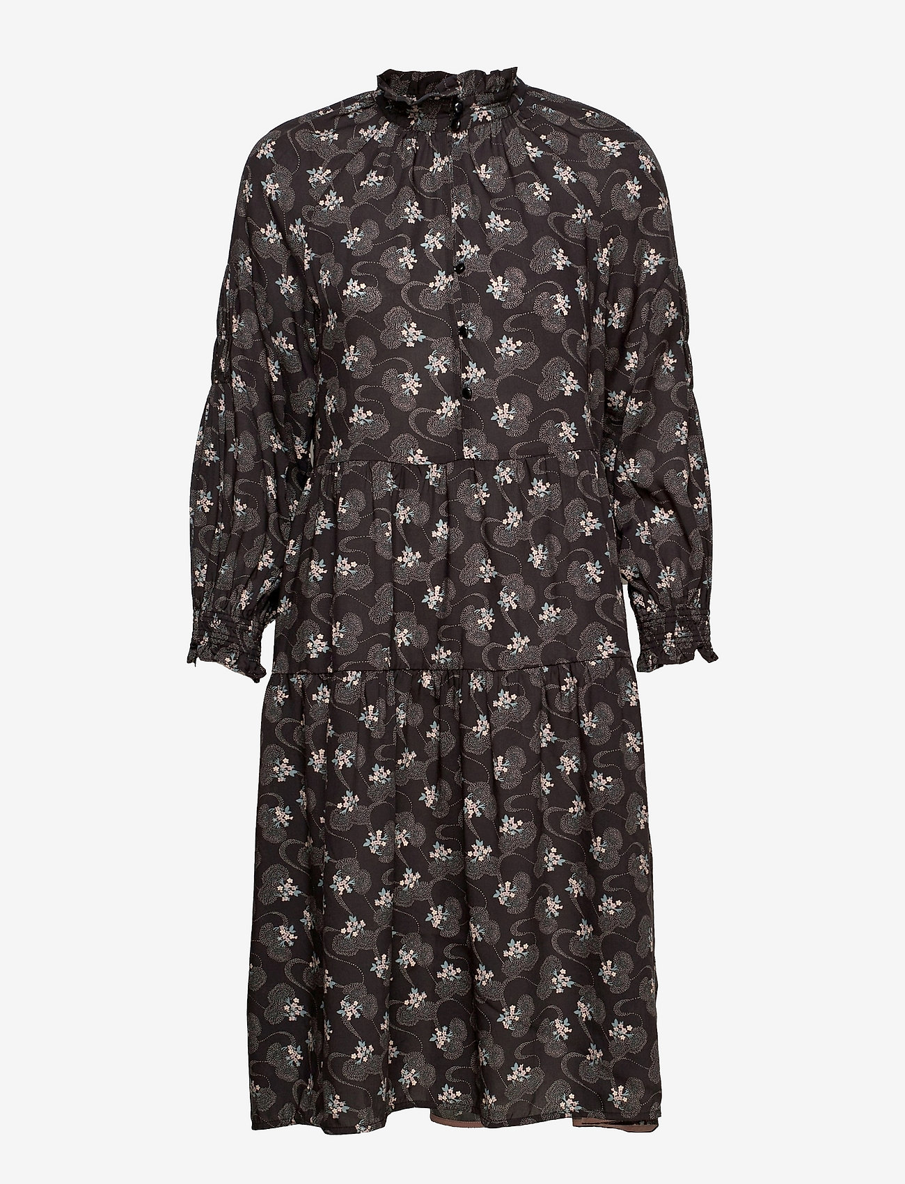 Noa Noa - Dress long sleeve - midiklänningar - print black - 0