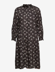 Noa Noa - Dress long sleeve - midiklänningar - print black - 0