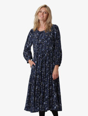 Noa Noa - Dress long sleeve - midiklänningar - print blue - 2