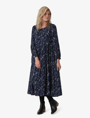 Noa Noa - Dress long sleeve - midiklänningar - print blue - 3