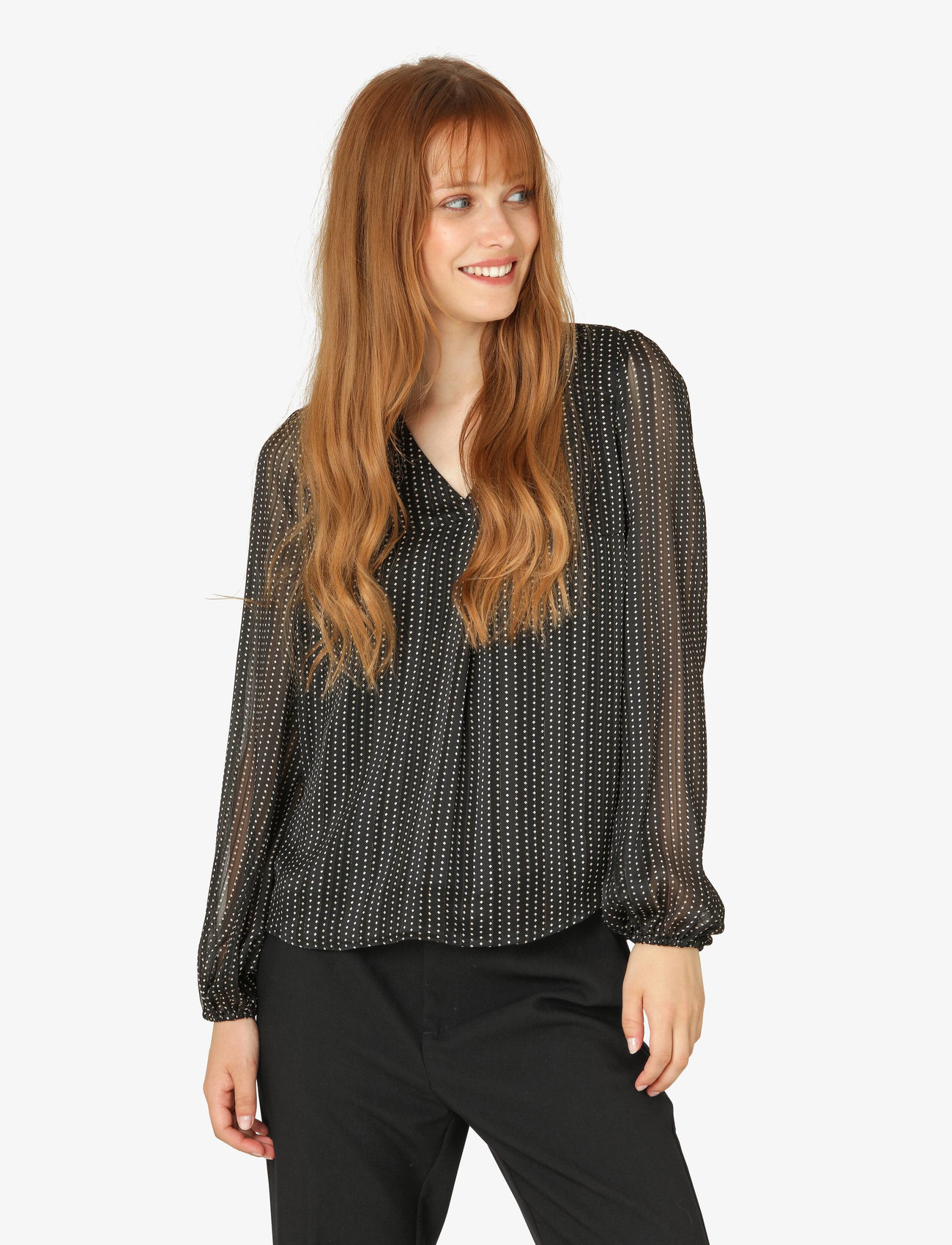 Noa Noa - GertrudNN - long sleeved blouses - print black - 0