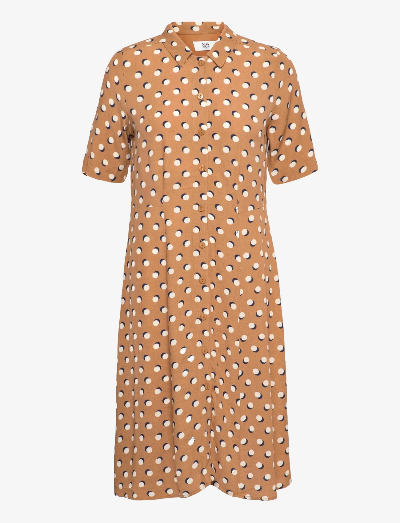 Noa Noa - Dress short sleeve - skjortekjoler - print brown - 0