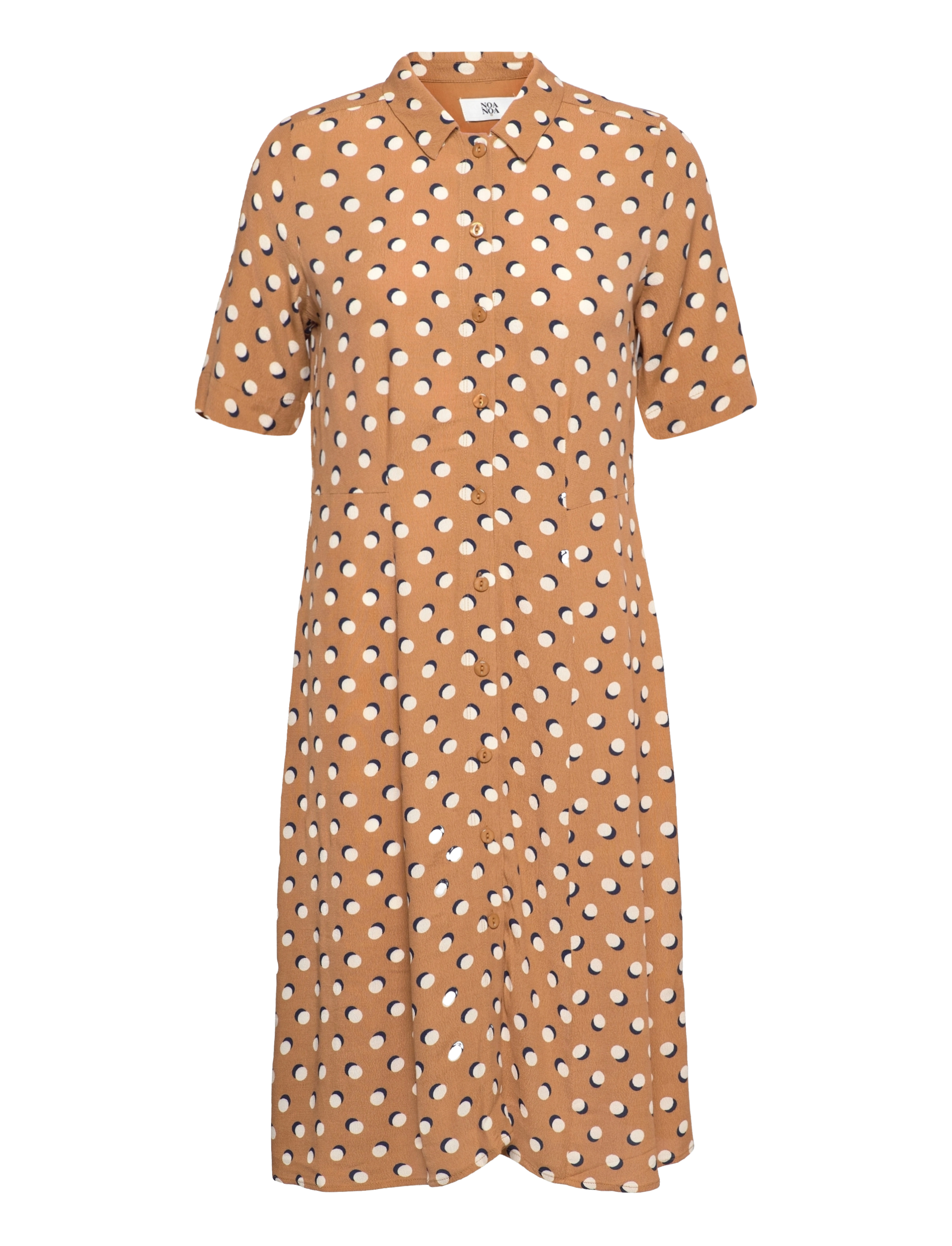 Noa Noa Dress short sleeve - Kleider - PRINT BROWN / multi