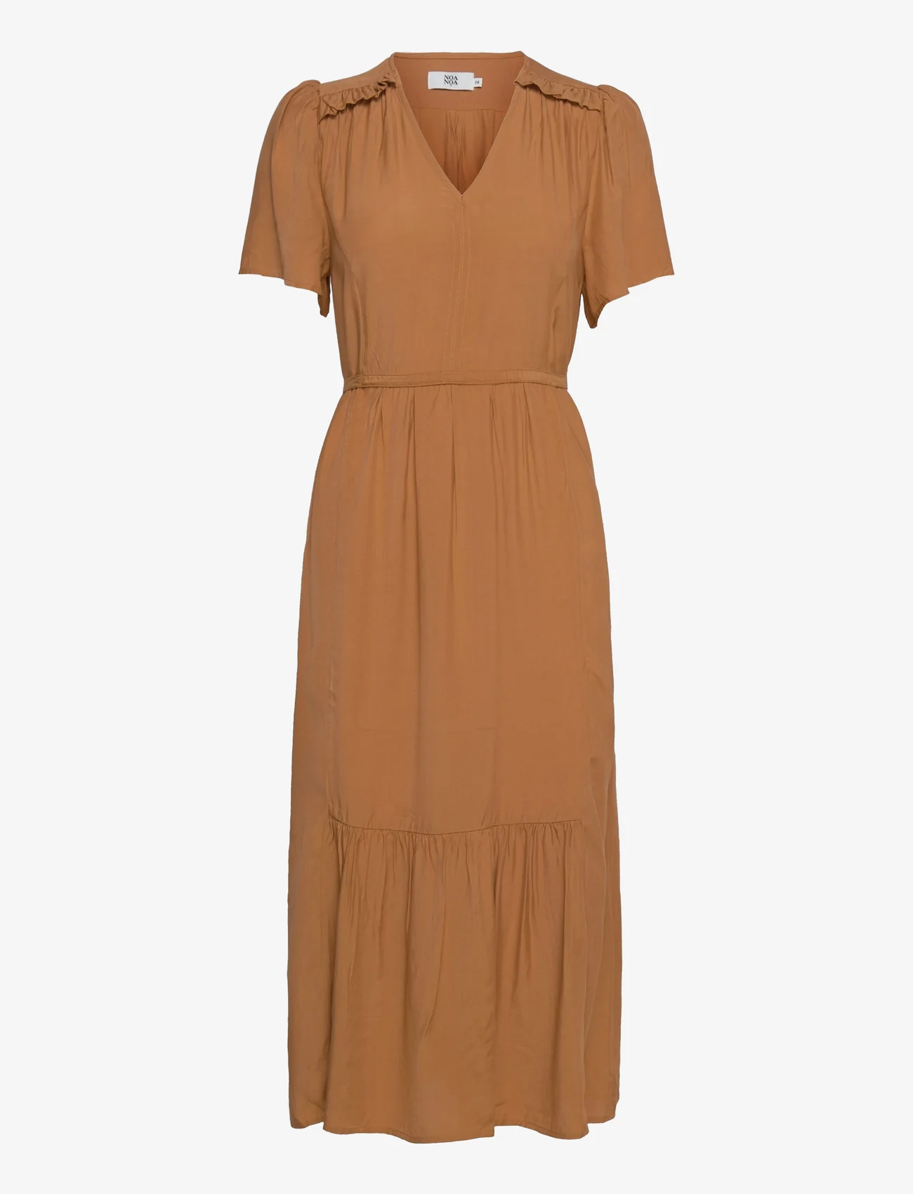 Noa Noa - Dress short sleeve - midi-jurken - brown sugar - 0
