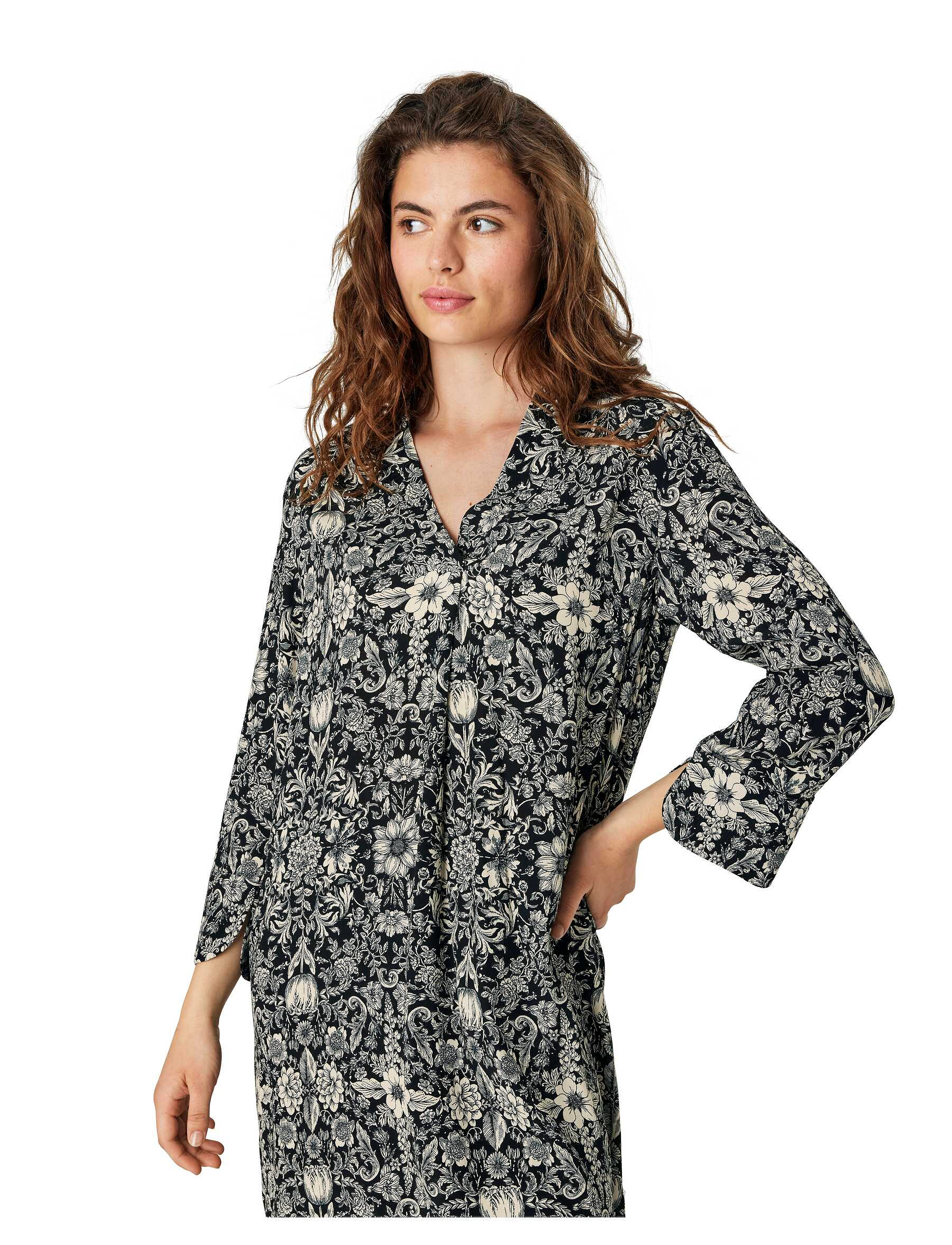 Noa Noa - LouiseNN Dress Short - minikleidid - print black/offwhite - 2