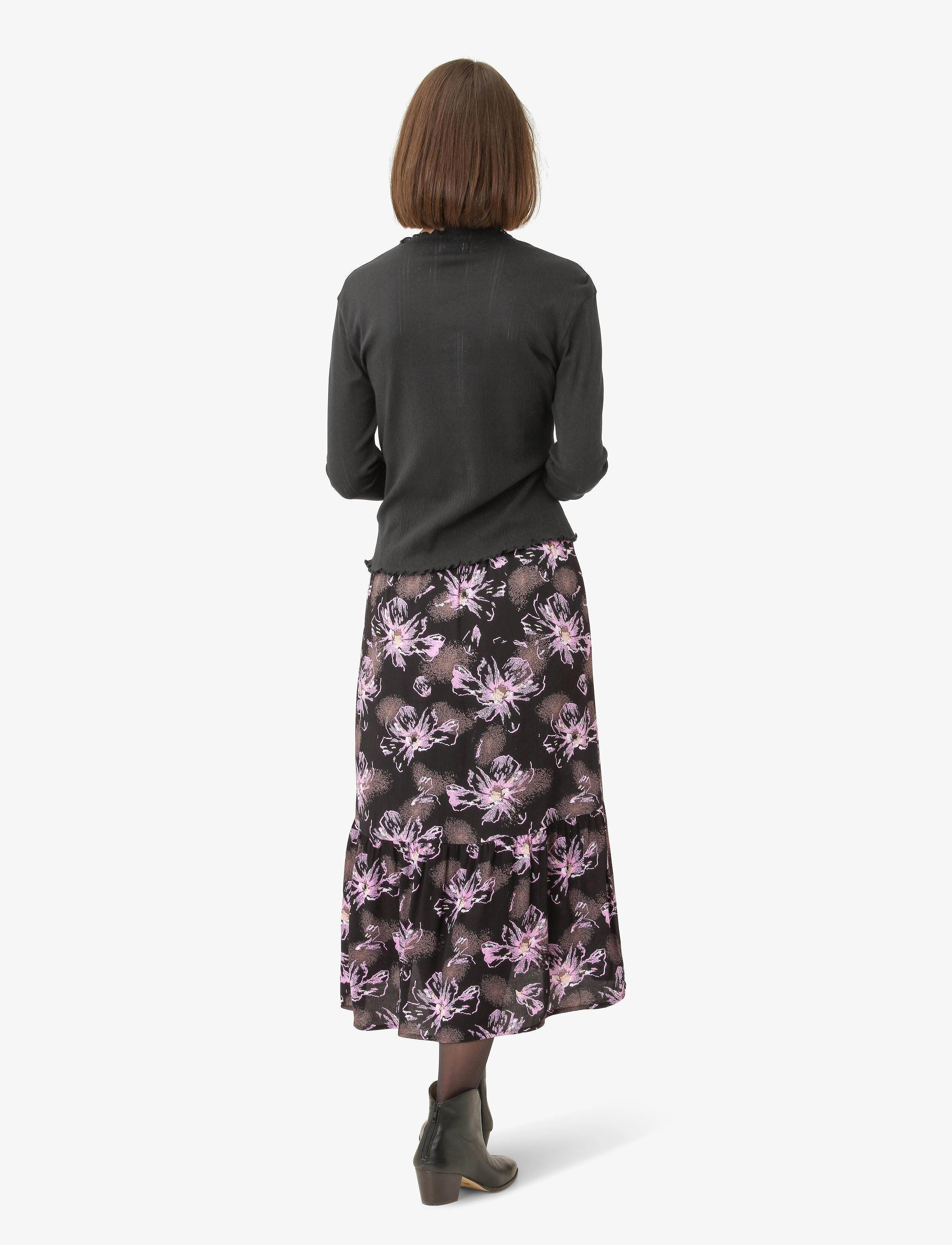 Noa Noa - LivaNN Skirt - midi nederdele - print black/purple - 4