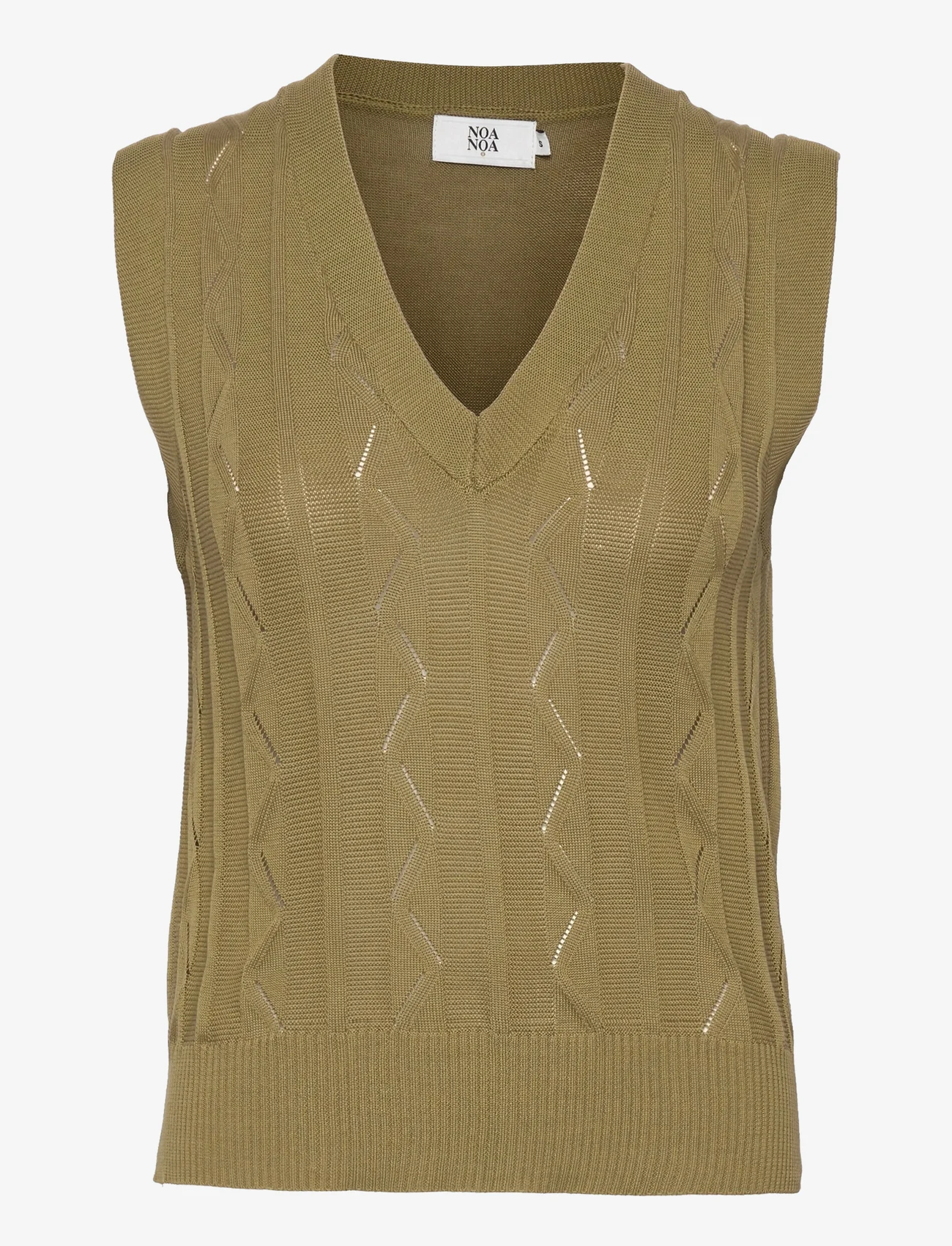 Noa Noa - Waistcoat - knitted vests - olive green - 0
