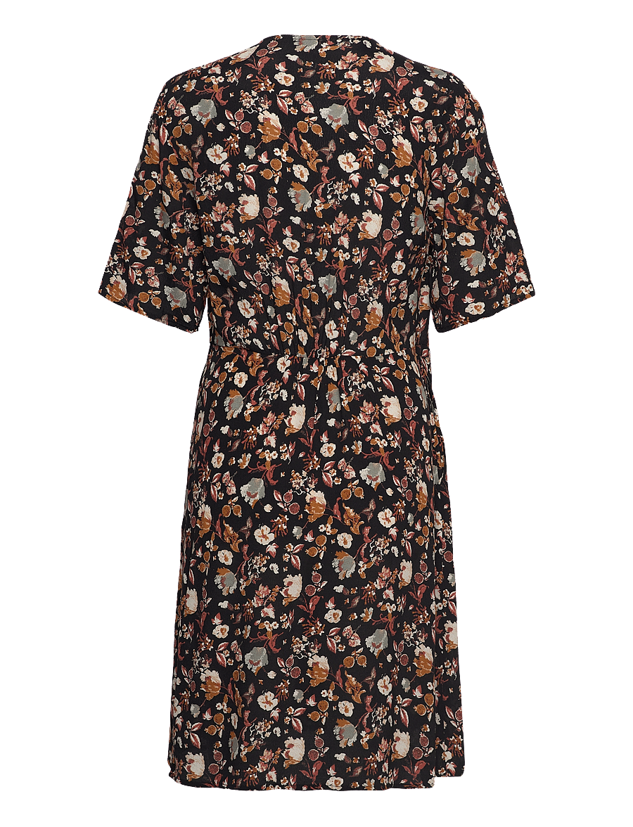 Noa Noa - LaureenNN Dress - omlottklänningar - print black/white/brown - 2
