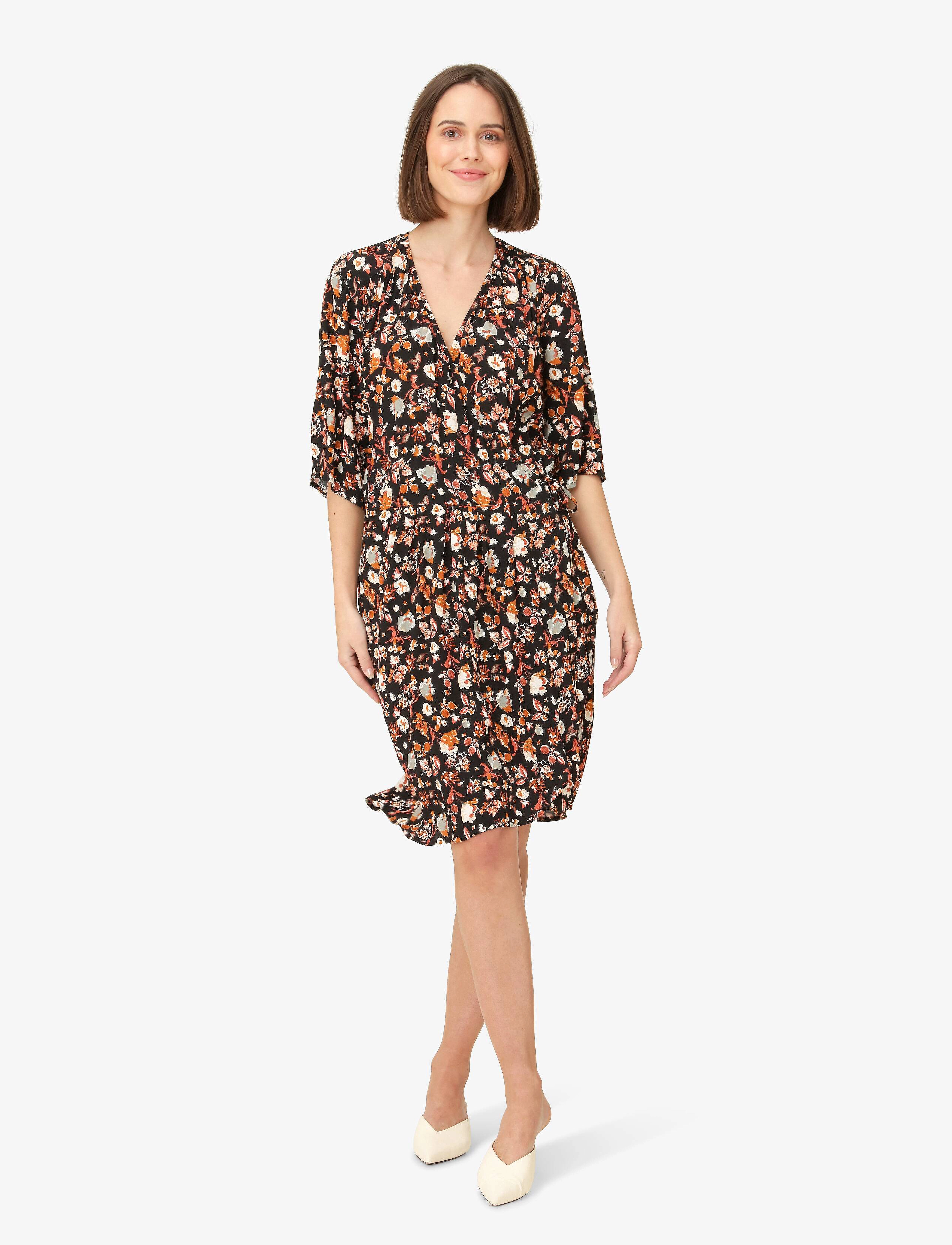 Noa Noa - LaureenNN Dress - slå-om-kjoler - print black/white/brown - 4