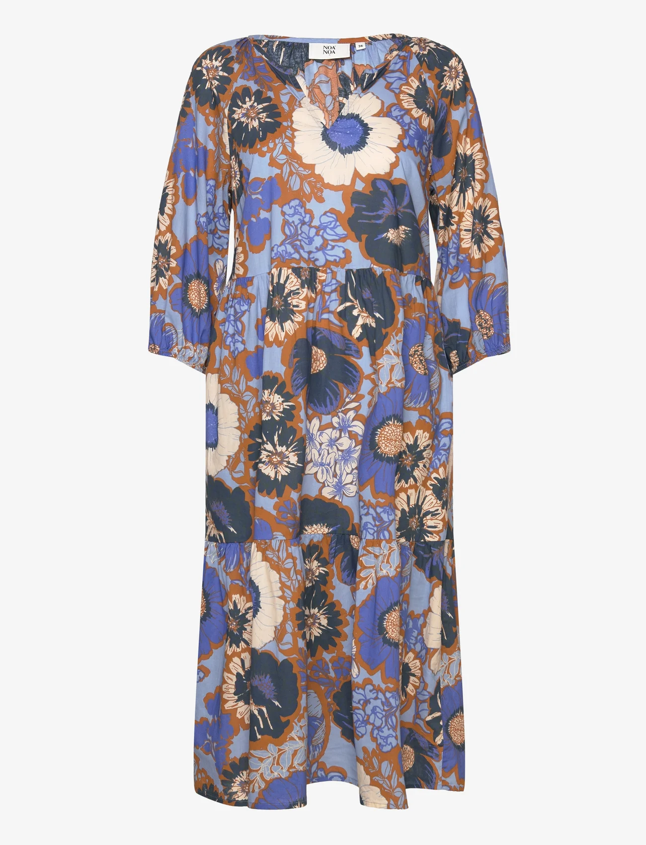 Noa Noa - CarolinaNN Dress - midi kjoler - print blue/brown - 0