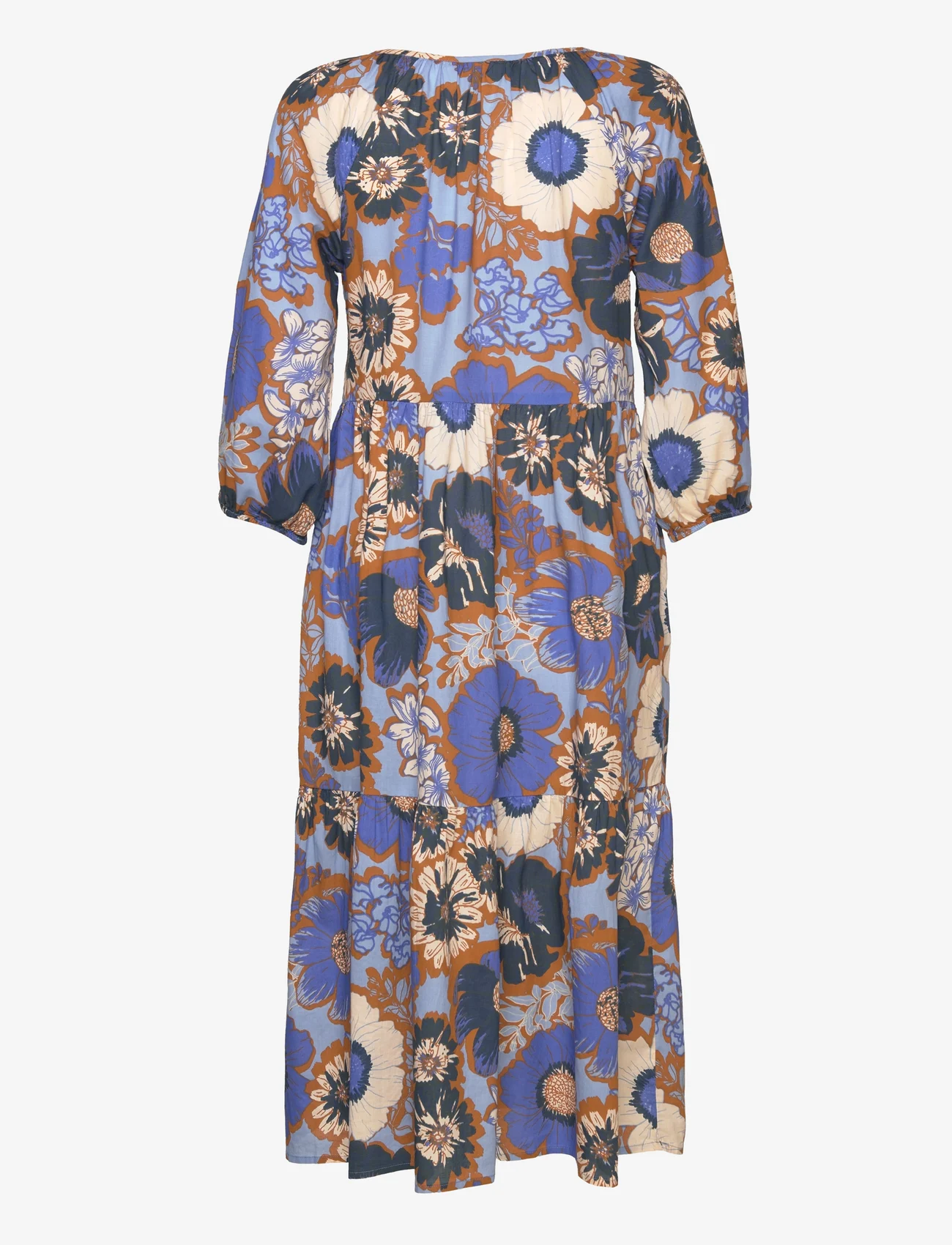 Noa Noa - CarolinaNN Dress - midiklänningar - print blue/brown - 1