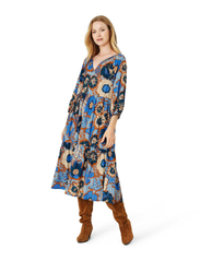 Noa Noa - CarolinaNN Dress - sukienki do kolan i midi - print blue/brown - 2