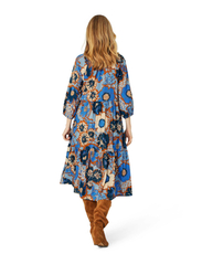 Noa Noa - CarolinaNN Dress - midiklänningar - print blue/brown - 3