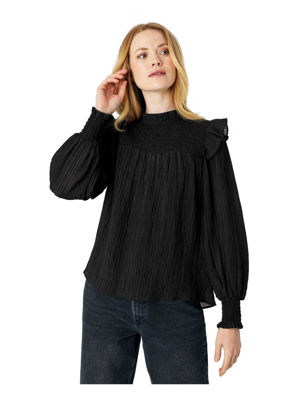 Noa Noa - AnaisNN Blouse Solid - langærmede bluser - black - 2