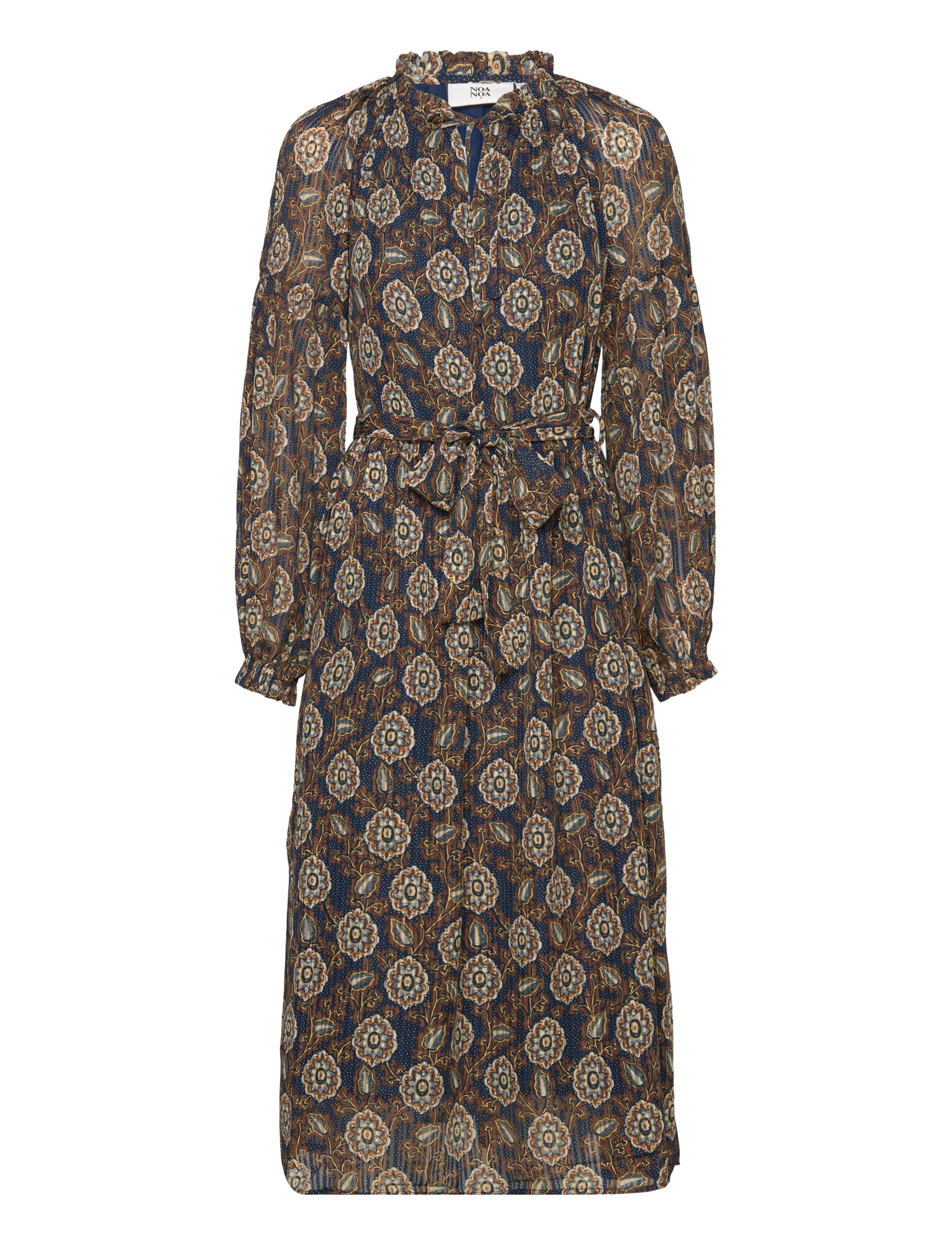Noa Noa NicolineNN Dress - Noa Noa - PRINT BLUE/BROWN / brown