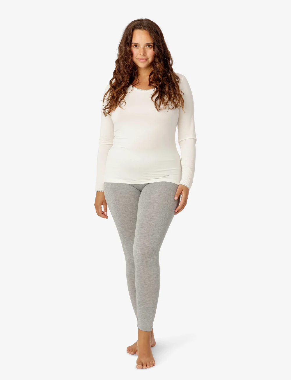 Noa Noa - AlmaNN Leggings Long - leggings - grey melange - 0