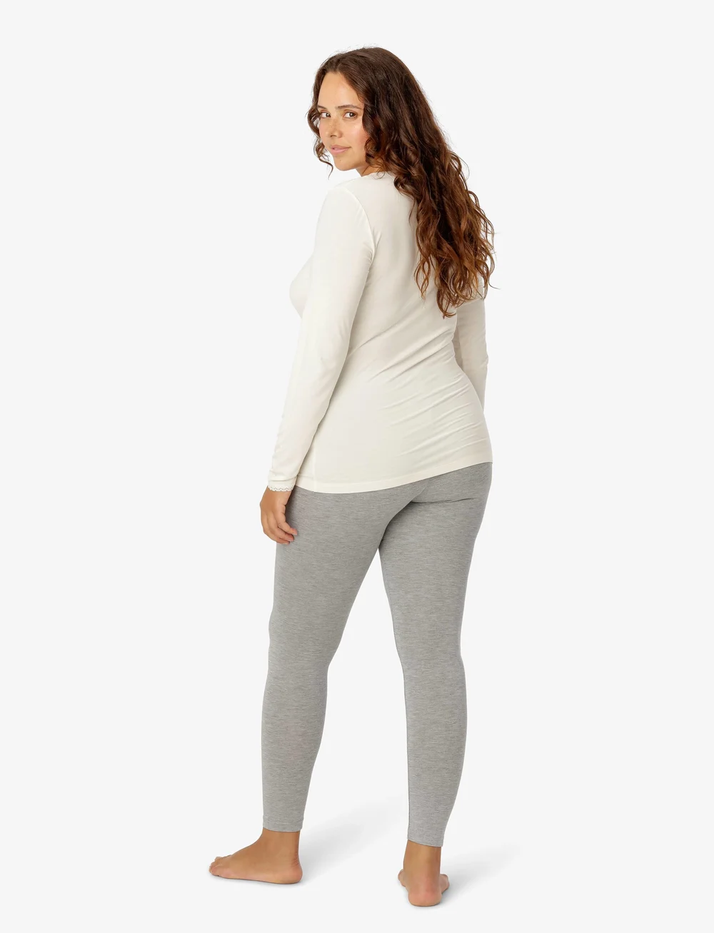 Noa Noa - AlmaNN Leggings Long - leggings - grey melange - 4