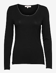 Noa Noa - AlmaNN T-Shirt Long Sleeve - långärmade toppar - black - 0