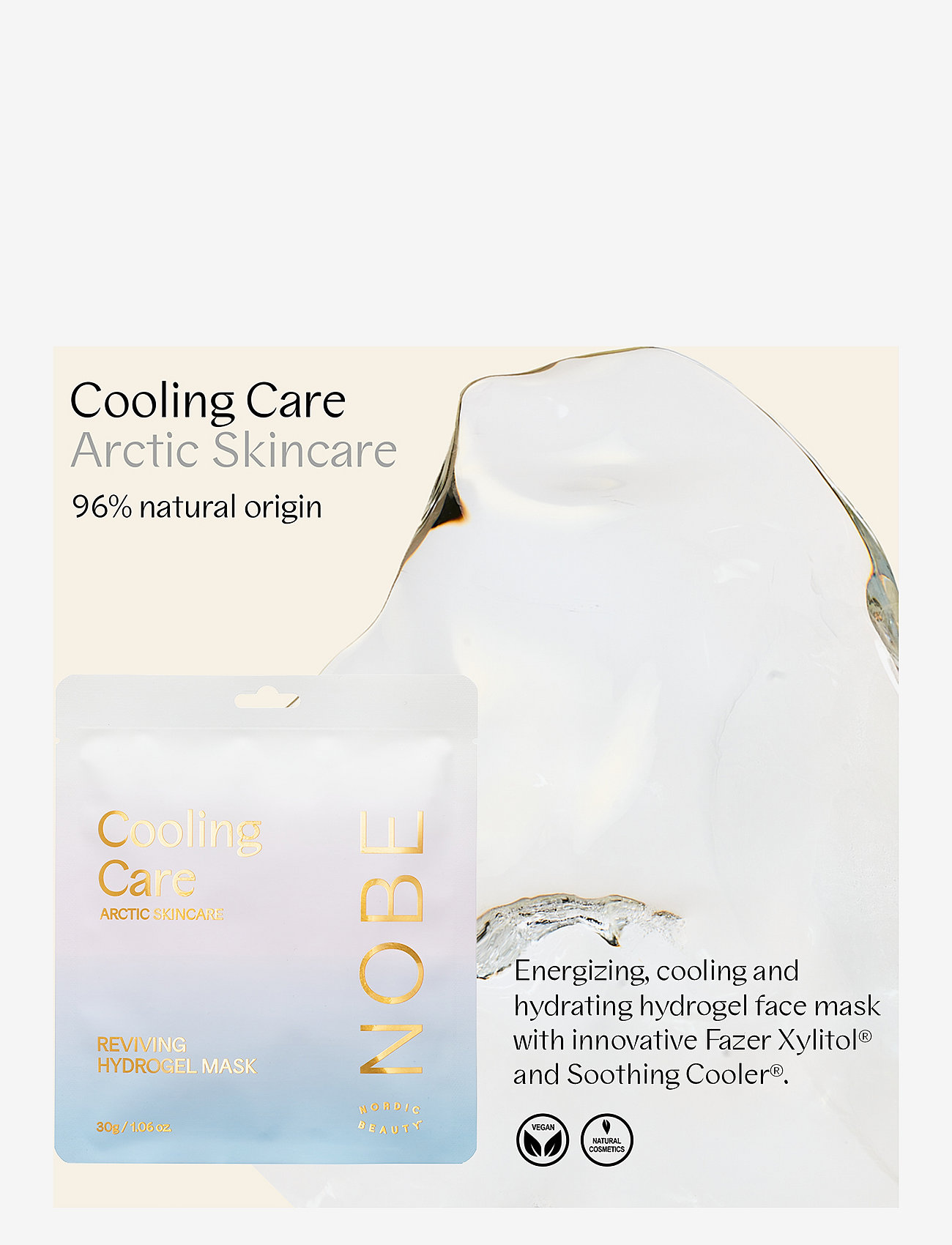 NOBE - NOBE Cooling Care Reviving Hydrogel Mask 1 pc - fugtgivende masker - clear - 1