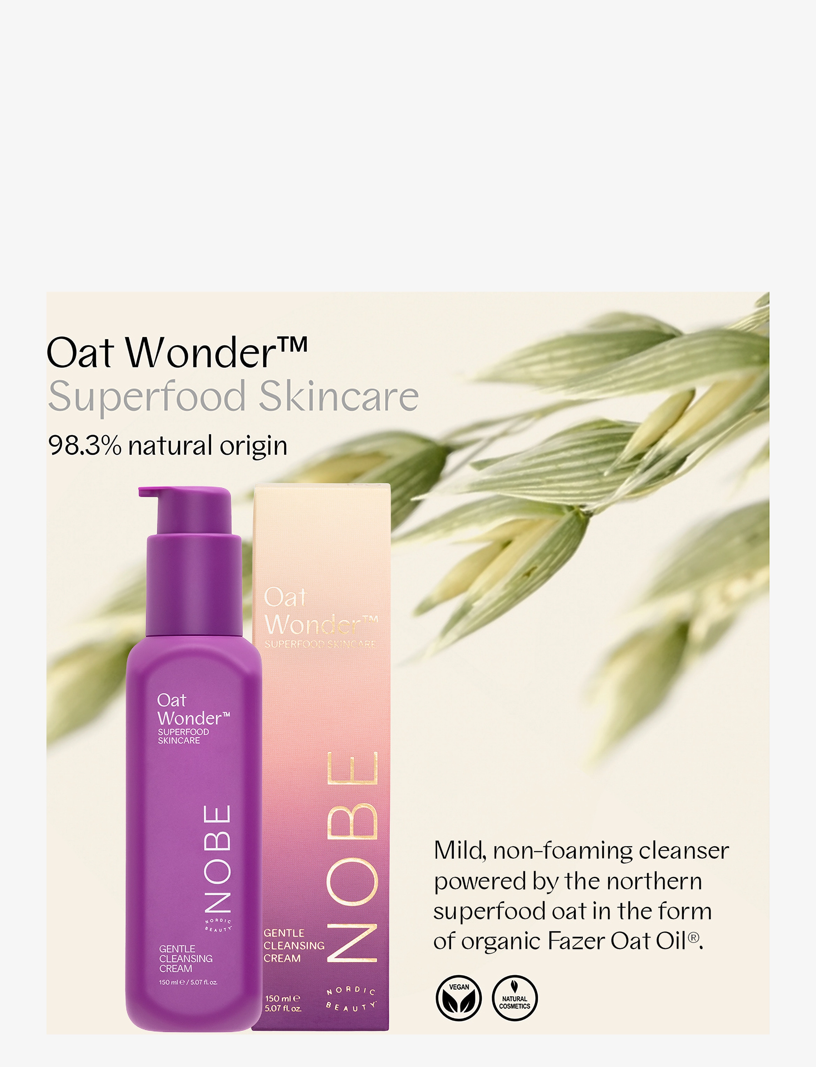 NOBE - NOBE Oat Wonder® Gentle Cleansing Cream 150 ml - hreinsigel - clear - 2