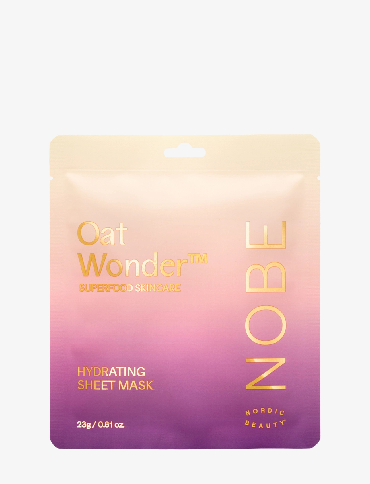 NOBE Oat Wonder Hydrating Sheet Mask 1 Pc, Sheetmaske, Nude, Str: 23 g