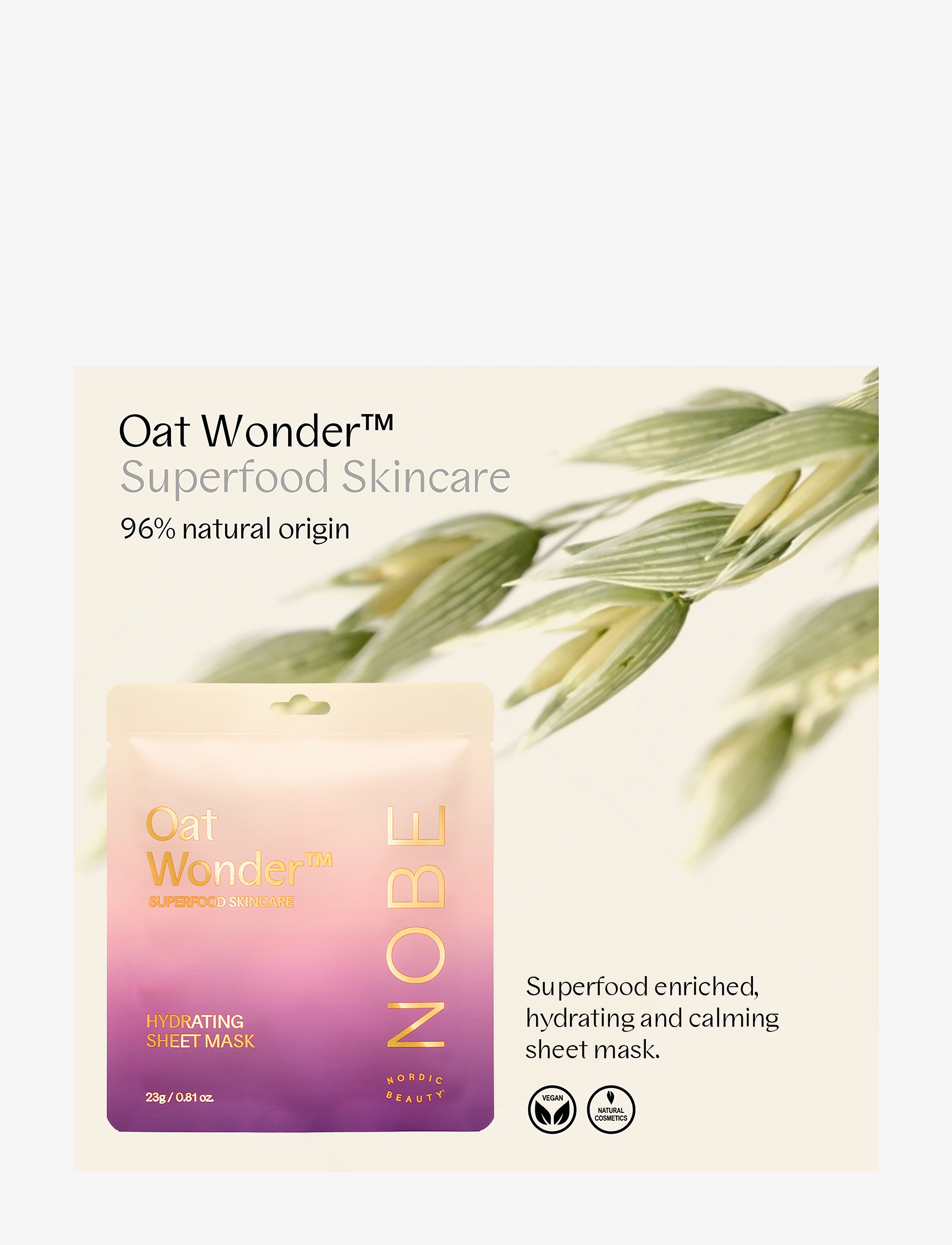 NOBE - NOBE Oat Wonder® Hydrating Sheet Mask 1 pc - einnota maskar - clear - 1