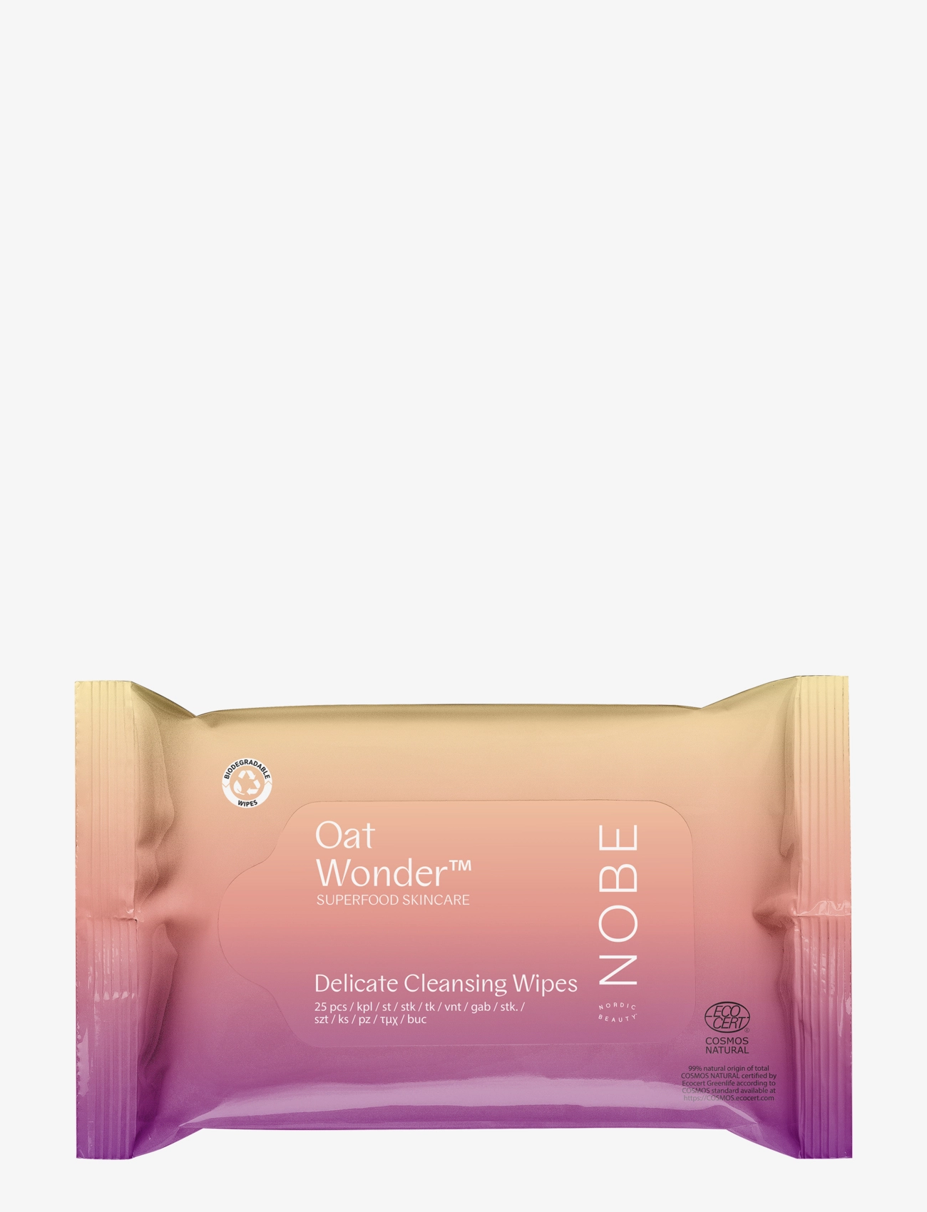NOBE Nobe Oat Wonder Delicate Cleansing Wipes 25 Pcs, 25 PCS, Nude, Rengøringsmidler > Ansigtsservietter, Dame