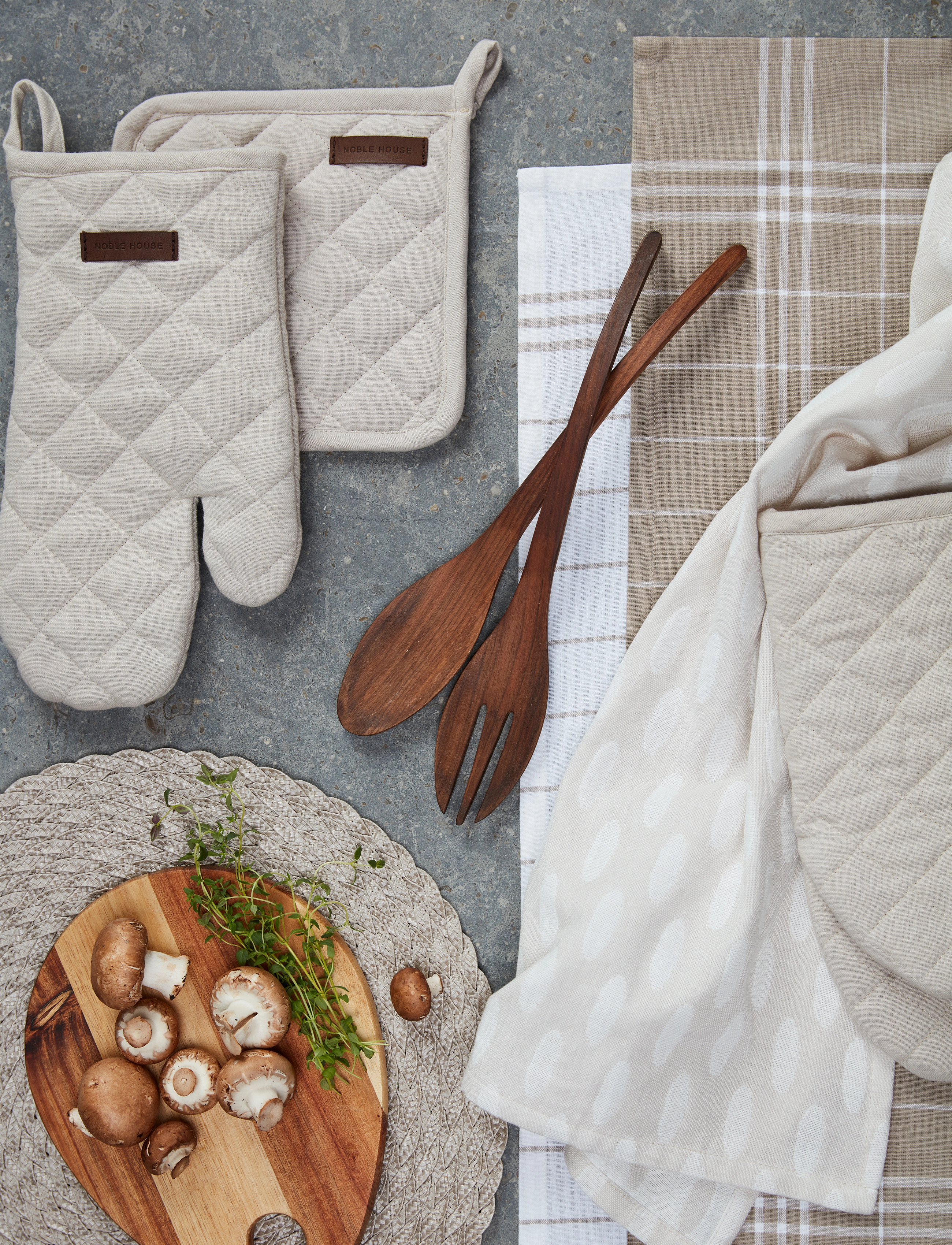 Noble House Køkkenhåndklæde Hanna Classic 2-Stk., 50X70 cm x 38, Kitchen Textiles, Beige - Towels, Homeware