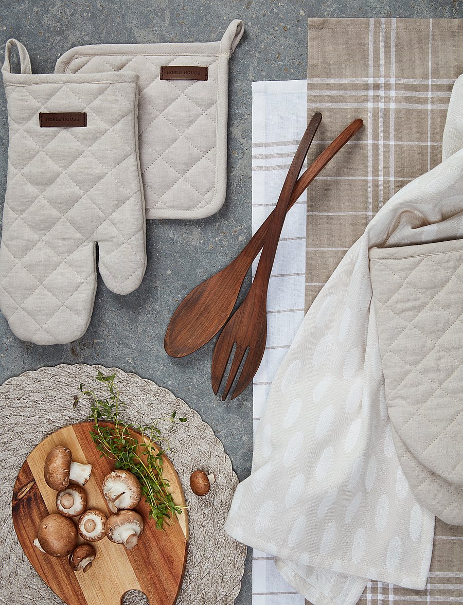 Noble House - KITCHEN TOWEL HANNA CLASSIC 2-p - madalaimad hinnad - beige - 1