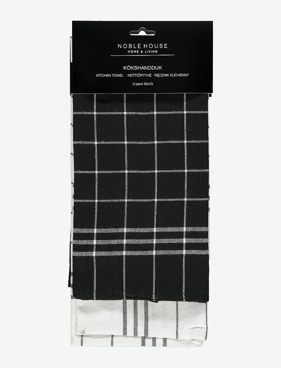 Noble House - KITCHEN TOWEL HANNA CLASSIC 2-p - madalaimad hinnad - black - 0
