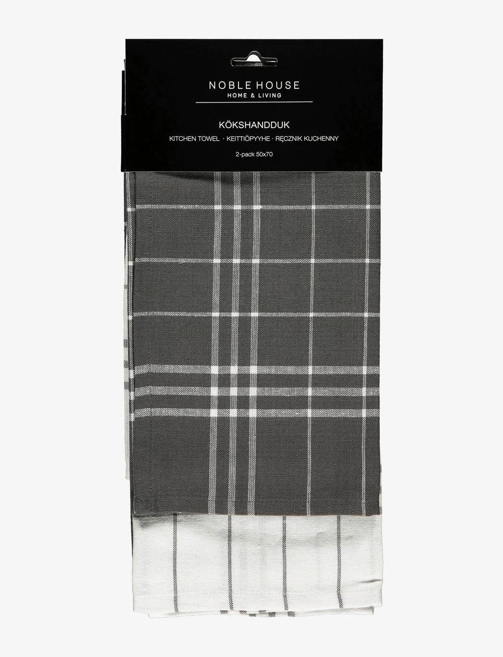 Noble House - KITCHEN TOWEL HANNA CLASSIC 2-p - køb efter pris - d.grey - 0