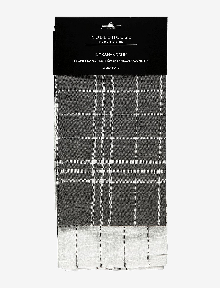 Noble House - KITCHEN TOWEL HANNA CLASSIC 2-p - madalaimad hinnad - d.grey - 0