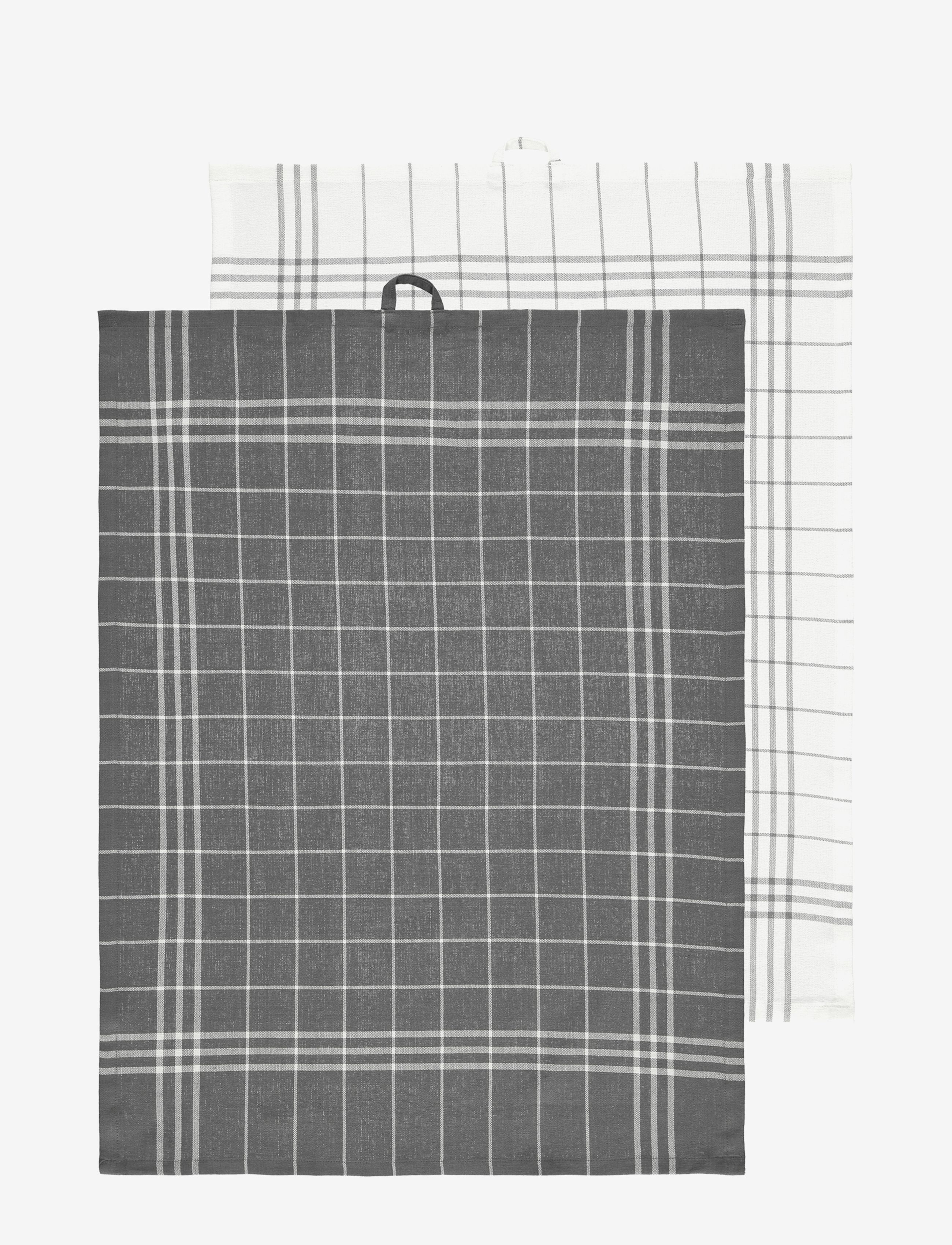 Noble House - KITCHEN TOWEL HANNA CLASSIC 2-p - köögirätikud - d.grey - 2