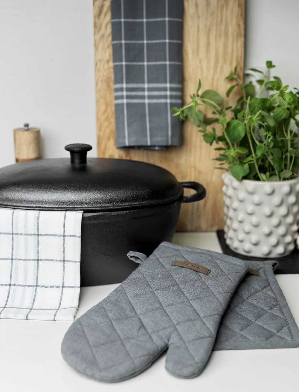 Noble House - KITCHEN TOWEL HANNA CLASSIC 2-p - køb efter pris - d.grey - 2