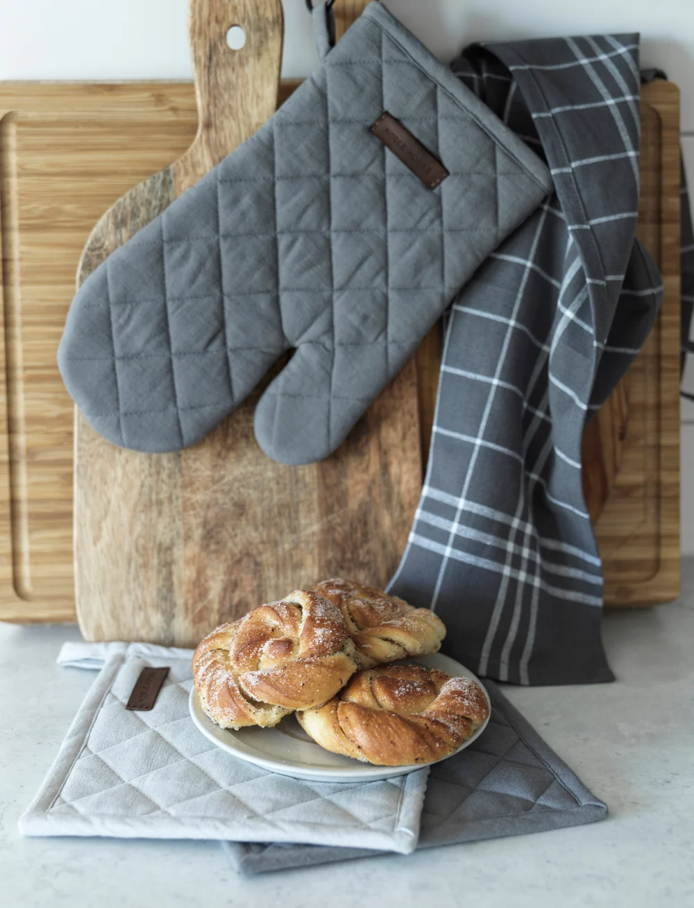 Noble House - KITCHEN TOWEL HANNA CLASSIC 2-p - køb efter pris - d.grey - 3