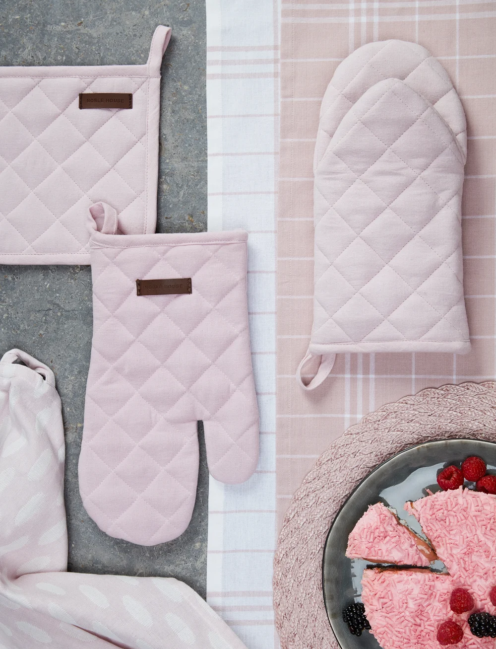 Noble House - KITCHEN TOWEL HANNA CLASSIC 2-p - køb efter pris - foggy pink - 1