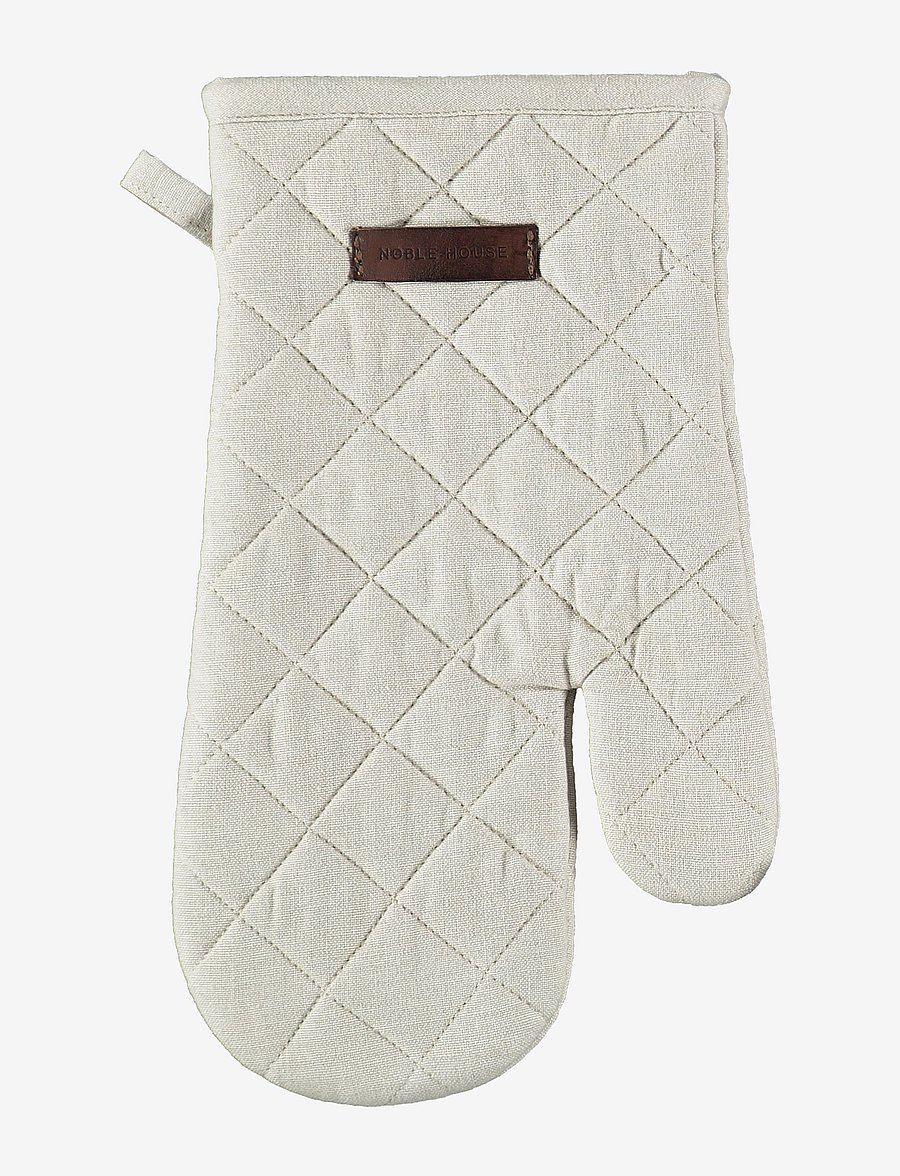 Noble House - OVEN GLOVE HANNA CLASSIC, RED 15X30 CM - weihnachtstextilien - linnen beige - 0