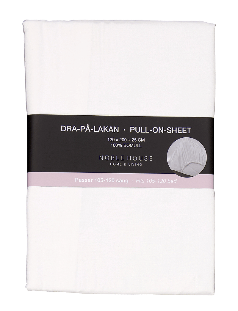 Noble House - DRA-PÅ-LAKAN VIT 120X200 - dra på lakan - white - 0