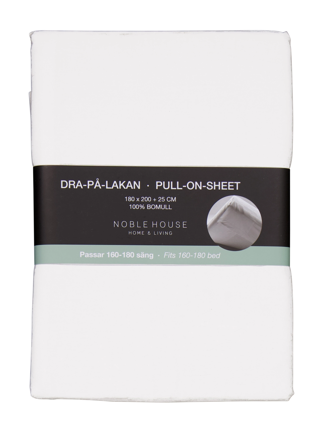 Noble House FITTED SHEET 180X200 CM - Noble House - WHITE / white