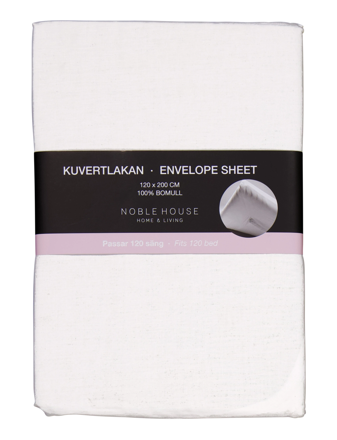 Noble House ENVELOPE SHEET 90X200 CM - Plakani palagi - WHITE / white
