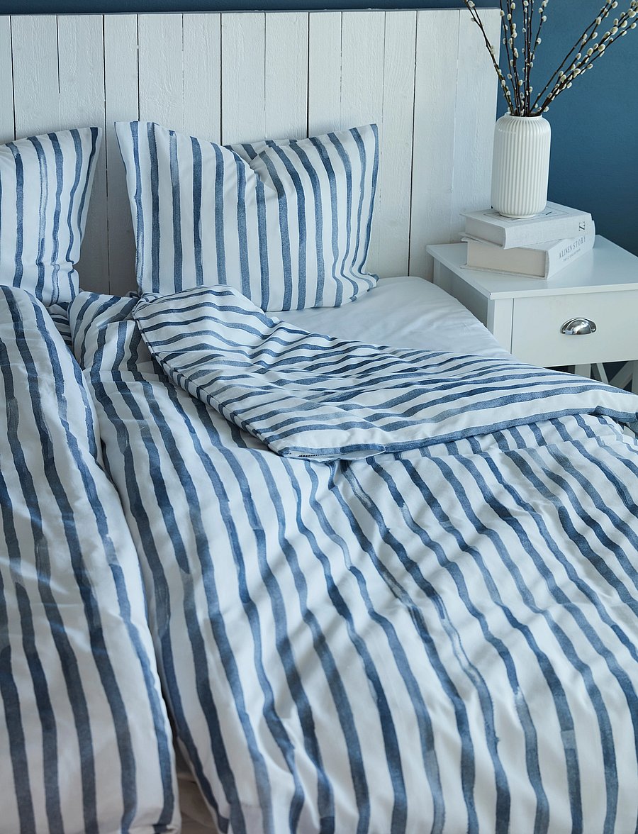 Noble House - BÄDDSET RECYCLED GRS BLUE, 2-DEL - påslakanset - blue - 0