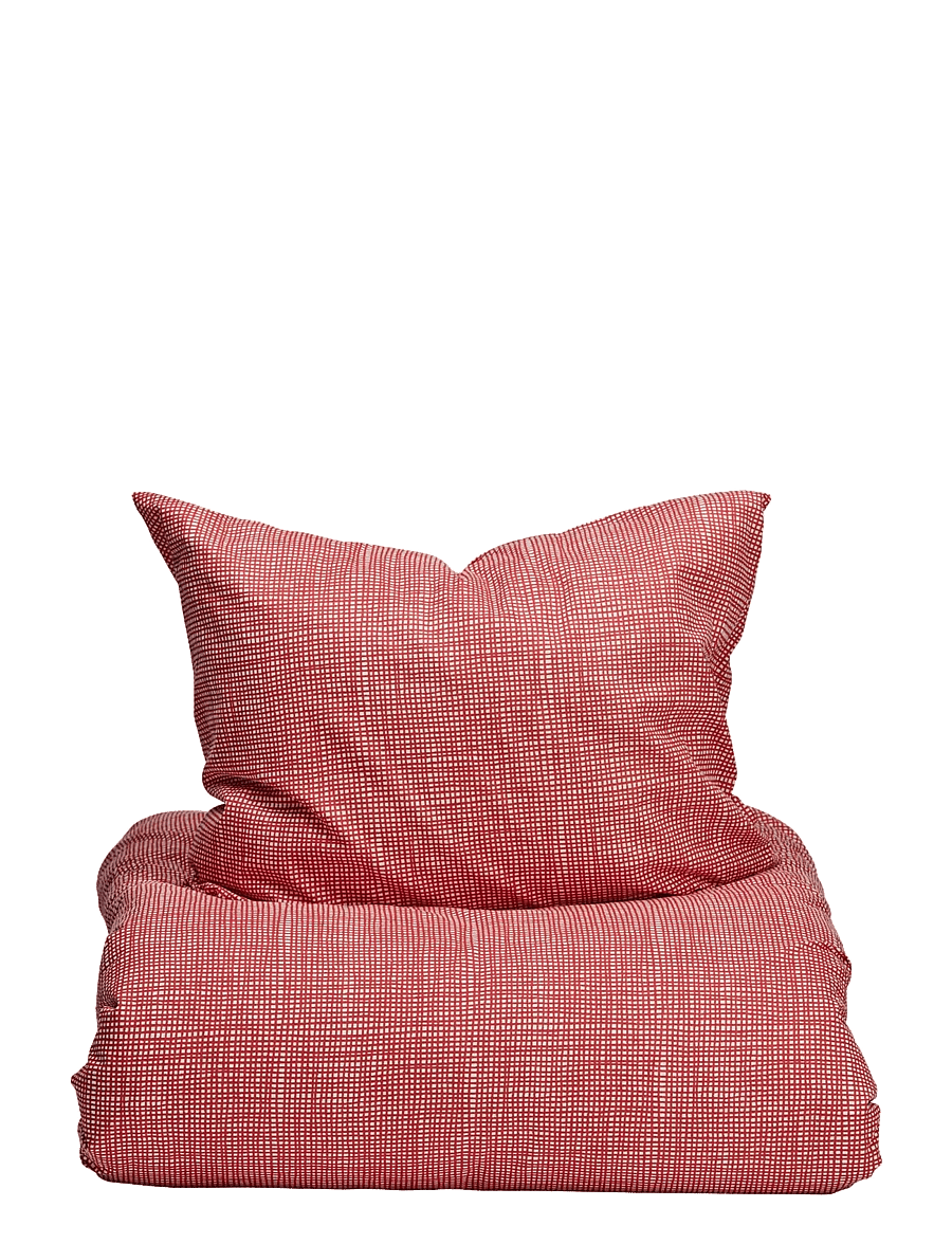 Noble House - BÄDDSET RECYCLED GRS HALLONRÖD, 2-DEL - påslakanset - rasberry - 1