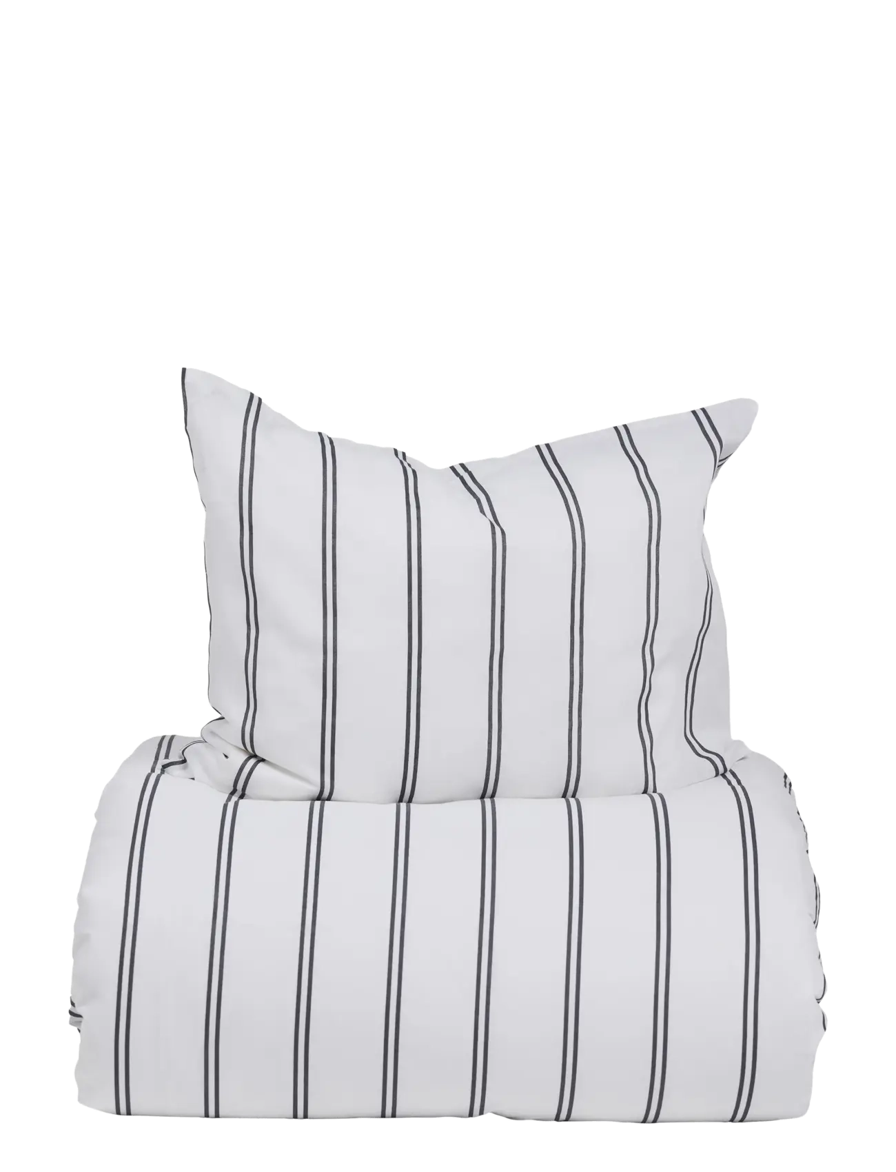 Noble House BED SET RECYCLED GRS KHAKI GREEN 2-P - Textiles - STRIPE / white